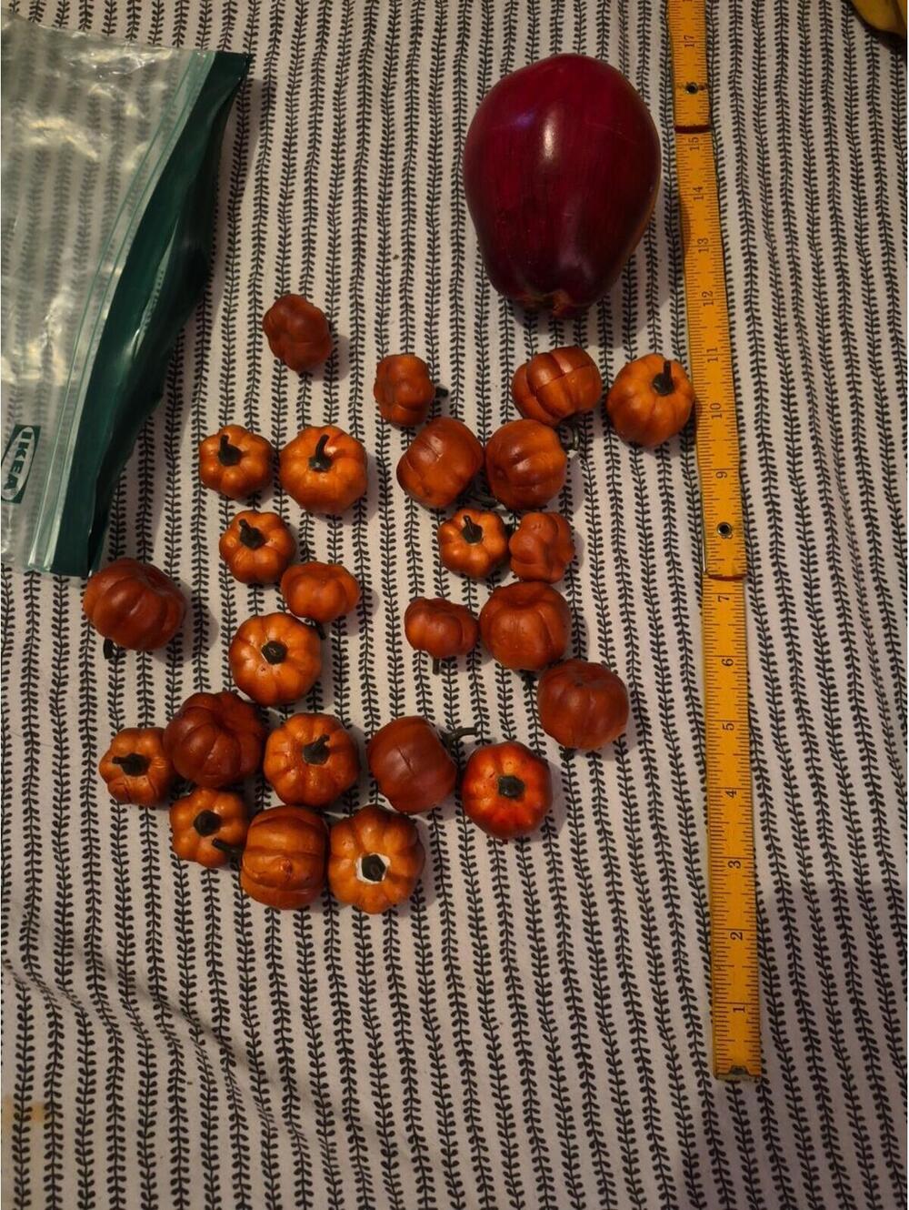 Faux Pumpkins Lot Of 25& Apple Thanksgiving/Halloween Decor (26Pieces)
